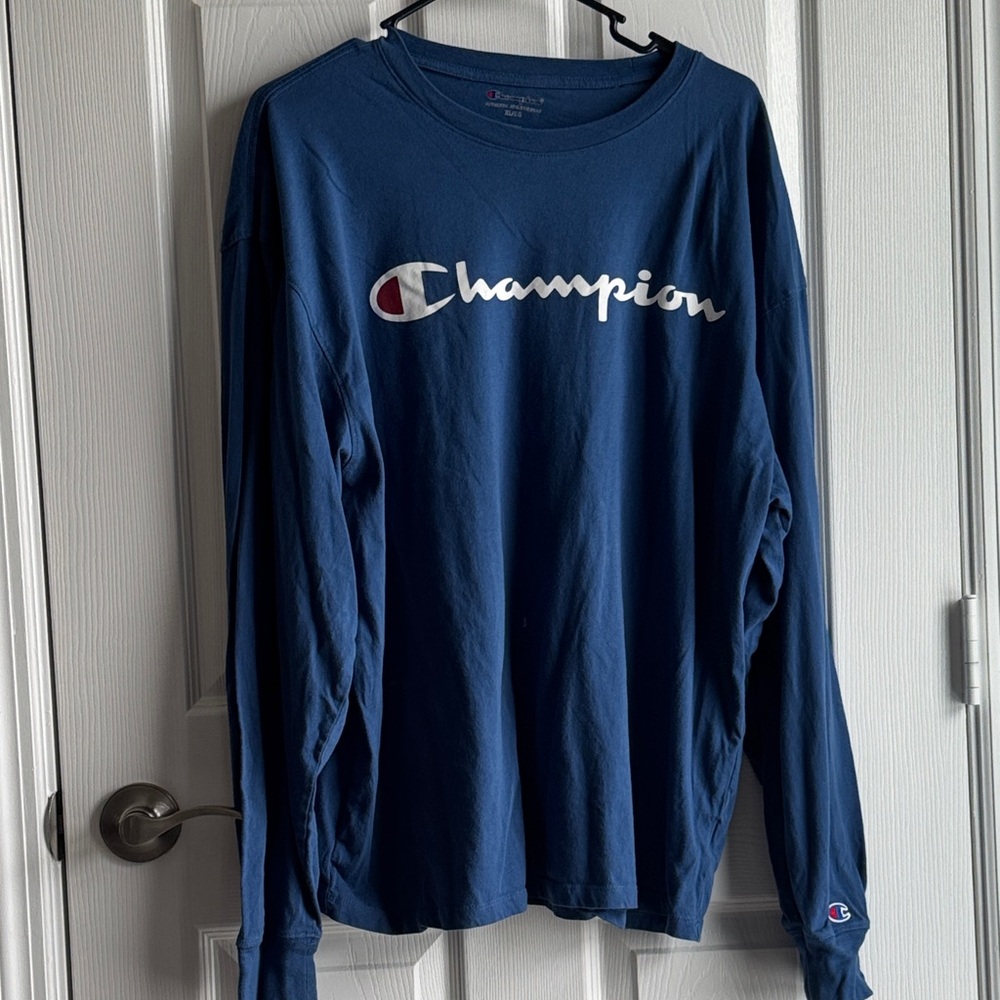 Champion Navy Long Sleeve Tee